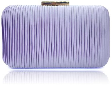Quilted Clutch Bag with Chain Strap Art Deco Inspired Womens Ladies Wedding Hen Do Prom Party… (Lilac)