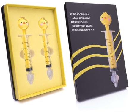 Siringa per lavaggi nasali bambini, 2 olive nasali per lavaggio nasale bambini. (Pollo)