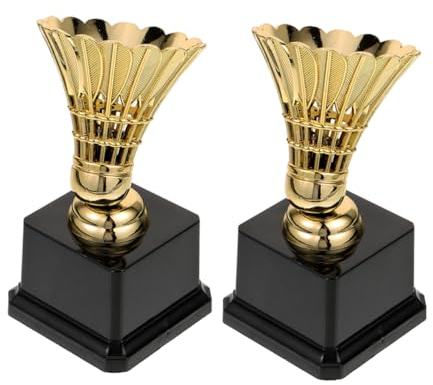 BESPORTBLE 2stücke Badminton-trophäe Modell Für Junge Mädchen Dekorative Trophäe Für Schule Veranstaltungen Partys Zeremonien Und Bürowettbewerbe Bruch Und Verformungsfest Filigranes Design m