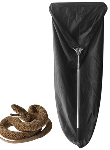 Schlangenfänger, Teleskopischer Schlangenfangsack, Schlangenfangnetz, verstellbare Länge, Reptilienfangtasche mit Teleskopstange, Reptiliengreifer, Klapperschlange, mobiles Fangen für Klapperschlange