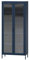 Jan Nowak 2-türiger Vitrinenschrank - Angelo | 80 x 185 x 45 cm | 4 Verstellbare Ablagen, Gehärtetes Glas, Wandmontage | Glasvitrine Stehend, Vitrine Glas, Wohmzimmerschrank Glitzernd | Dunkelblau