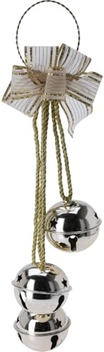 Carousel Home Giant Gold Jingle Bells Door Hanger - Extra Large Christmas Bells Door Hanger - 43cm