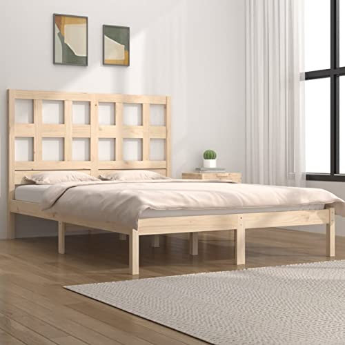 Iiaky Massivholzbett Bed Frame Bettgestell Bett Holz Bettrahmen Massivholzbett Kiefer 120x200 cm