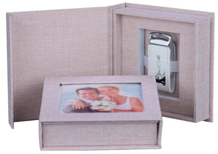 Elegantdisk USB-Stick You&Me mit USB-Box. Hochzeit Design. USB 3.0 (Beige, 32, GB)