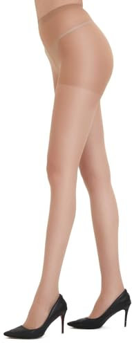 DUCMODA Strumpfhosen Damen 20D Matt Fein-Strumpfhose Transparent Seidenglatt Control Komfortbund mit Verstärkten Zehen,Hautfarbe M