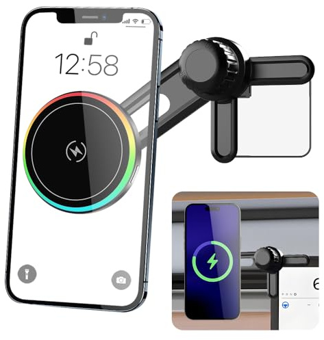 Car Phone Holder Charger For Tesla Model Y 2020-2024，Model 3 2017-2024，Cybertruck 2024，Model X 2021-2024，Model S 2021-2024 Magnetic Fast Wireless Charging Screen Mount Auto Accessories Interior case