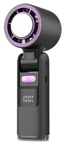 Ventilatore portatile portatile, ricaricabile, ventilatore da viaggio, compatto e leggero, impostazioni di velocità regolabili, nero, bianco, 18,3 x 6 x 6 cm, per familiari, amici, bambini