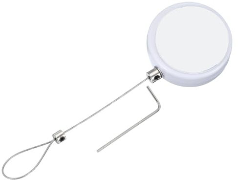 PATIKIL 3.3 Ft Retractable Remote Control Tether, Round Security Cable Lanyard Lock with Double Sided Adhesive for TV Remote Control Gaming Controller, White(Lock Buckles)
