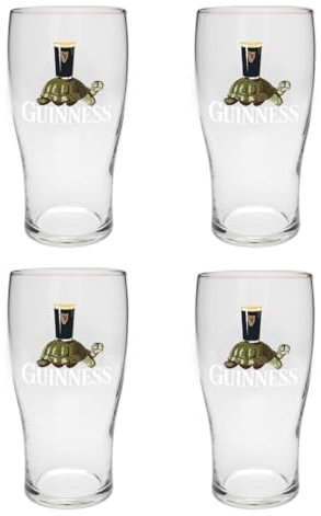 Shamrock Gift Company Guinness Set of 4 Pint Glasses Ideal for Home, Bar and Kitchen (Tortoise)