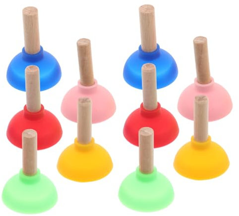 VICASKY 10pcs Props Suction Cups Mini Ornaments Card Sucker Tool Trick Plunger Tricks Sucker Prop Doll House Toilet Funny Plunger Bathtub Plunger Toilet Bowl Plunger