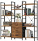 OYRREU 100W x142Hcm Tall Bookcase with 3 Fabric Drawers, 4 Tier Book Shelf Unit, 100cm Wide and Large Bookshelf Storage Unit for Living Room Garden Bedroom Home, Industrial Wood Open Shelves Display