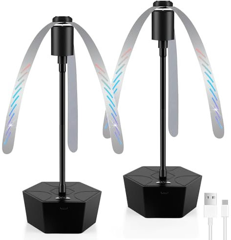 Fancysky Anti Moscas, 2 Piezas Ventilador Repelente de Moscas, Repelente Moscas, Repelente de Insectos Plegable y Colgante, Anti Mosquitos, para Uso Interior y Exterior (USB)