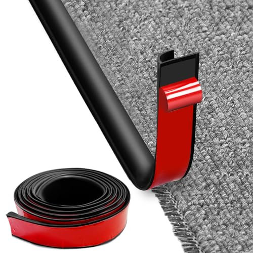 MeYuxg Self-Adhesive Edge Strip for Carpets, 3M Carpet Edging Tape, Self-Adhesive, PVC Carpet and Floor Transition Strip, Self-Adhesive, Easy to Cut, for Door Edges, Carpets, Stairs (Black)
