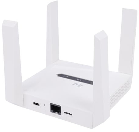 Plyisty WiFi 6 Router, 4G LTE 150 Mbit/S Wireless Internet -Router mit 4 Antennen, SIM -Kartensteckplatz, Langstreckenabdeckung, Verbinden Sie Bis zu 16 Geräte
