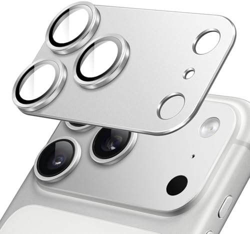 JETech Kameraschutz Schutzfolie für iPhone 17 Pro, Silber, 1 Stück | Full Screen 9H Gehärtetes Glas Schutzfolie, Matte Metalloberfläche, Hüllenkompatibel, HD Klar