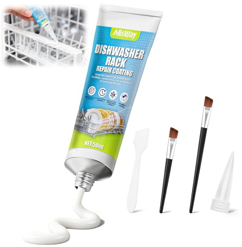 Spülmaschinenkorb Rost Reparatur, Wasserfest und Rostfrei, Weiß, 50 ml | Geschirrspüler-Korb Reparatur Gummi,Flüssiggummi,Hitzebeständig zur Reparatur Beschädigter und Verrosteter Geschirrspülerkörb