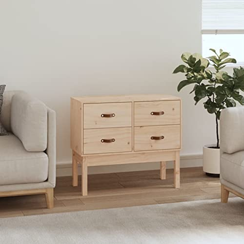 ZQQLVOO Armoire console 90 x 40 x 78 cm en pin massif avec 4 tiroirs de rangement pour couloir, salon, chambre à coucher, bureau, article de décoration, meuble en bois