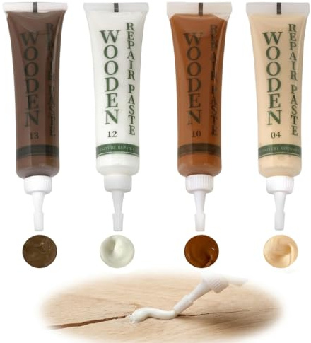 Laminate Floor Repair Kit, Wood Filler Brown, Oak Wood Filler for Scratches | White Cream Wood Putty Touch Up Filler for Crack Hole Stain on Wooden Cabinet, Floor, Door, Laminate Worktop Repair Kit