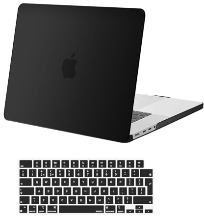 MOSISO Compatible with MacBook Pro 16 inch Case M5 M4-M1, Black | Hard Shell Cover&Keyboard Cover Skin Compatible with MacBook Pro 16 inch Case 2026 2025 2024 2023 2022 2021 M5 M4 M3 M2 M1