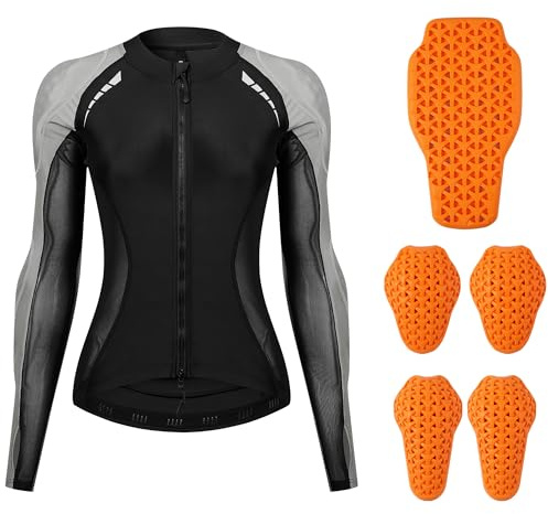 Coheritrix Damen-Motorradjacke Aus Mesh mit Protektoren, Sommer Atmungsaktive Motocross-Protektorenjacke, Gepolstertes Motorradshirt gepanzerte Jacke für Motocross und Straßen-VTT