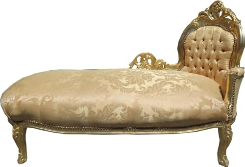 Casa Padrino Barock Chaiselongue Gold Muster/Gold Mod2 - Barock Möbel