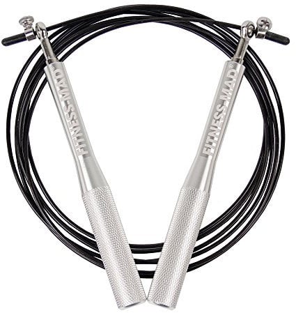 Fitness Mad - Corde à sauter de vitesse ULTRA (Taille unique) (Noir/Argenté)