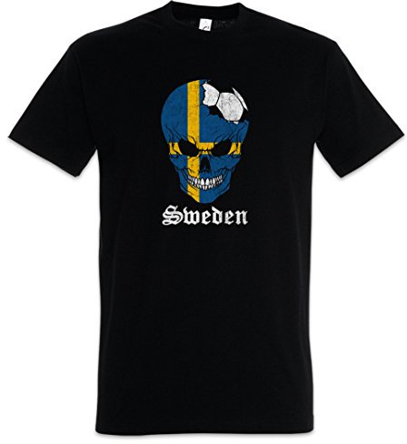 Urban Backwoods Sweden Football Skull I Herren T-Shirt Schwarz Größe M