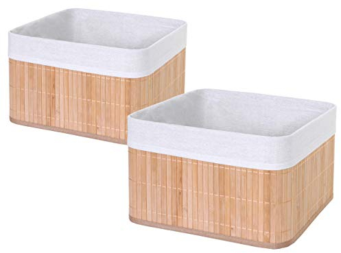 2x boîte de rangement HWC-C21, bambou - nature
