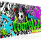 Runa Art Bild Fussball Graffiti Wandbilder auf Vlies Leinwand 5 Teilig Wanddekoration Loft Wohnzimmer 402656a