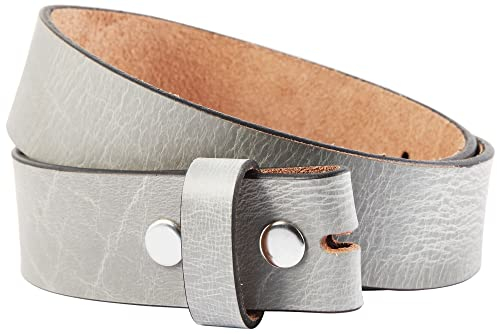 LEONARDO VERRELLI Damen-Gürtel ohne Schnalle Leder grau 80-115 cm 3100032 (Bundweite: 95 cm - Gesamtlänge: 110 cm)