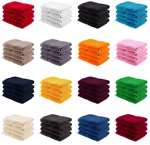 EllaTex Handtuch-Set aus Serie Paris 0040078 100% Baumwolle 500 Gramm/m², Farbe:Graphitgrau, Größe:4er Packung 50 x 100cm - Handtücher