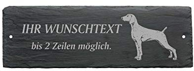 Türschild WEIMARANER - mit Wunschtext - aus Schiefer - 22 x 8 cm