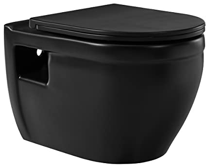 Swiss Madison Well Made Forever SM-WT450MB, Ivy Wall Hung Elongated Toilet Bowl in Matte Black