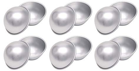 CANDeal 12 STK Bath Bomb Mold Kit 6 Set DIY Badebomben Gießformen Metallform für hausgemachte Badebomben und basteln Sie Ihre eigenen Fizzles (5,5cm)