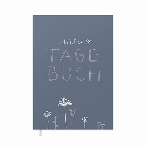Eine der Guten Liebes Tagebuch - Notizbuch, Journal und Gedankenbuch für Erwachsene, Teenager, Mädchen, 92 Seiten liniert, A5 Softcover, Blau Rosa mit Blumen, 120 g FSC Papier weiß