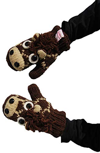 PINK YAK Handgemachte Tierhandschuhe Giraffe für Kinder (S)