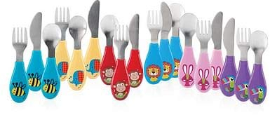 Nuby Kleinkinderbesteck aus Edelstahl rot 12m+