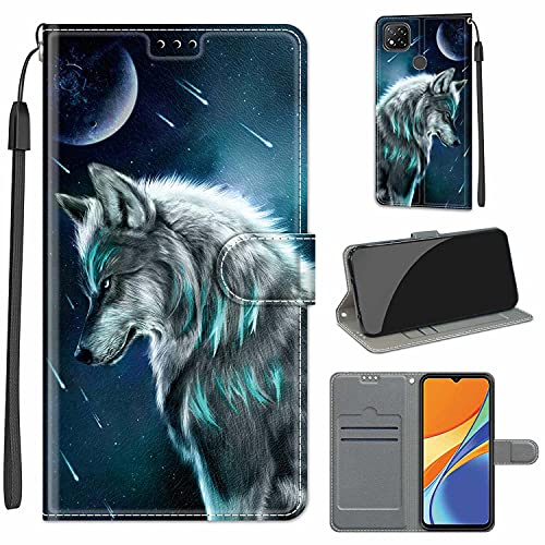 TOMYOU Schutzhülle für Xiaomi Redmi 9C, aus hochwertigem PU-Leder, für Xiaomi Redmi 10A, mit Kartenfächern, Schutzhülle für Xiaomi Redmi 9C NFC