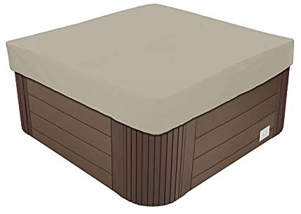 Funda para Bañera de Hidromasaje, Cubierta de SPA Rectangular para Todo Clima, Cubierta SPA Cuadrada, Impermeable A Prueba de Polvo Anti-UV, Múltiples Tamaños a Elegir,Beige,220x220x30cm