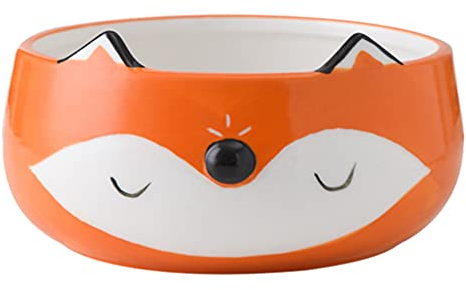 Luxshiny Ramen Schüssel Fuchs Schale Keramik Suppe Schüssel Cartoon Salat Schüssel Nette Fox Suppe Schalen Keramik Nudel Schüssel Keramik Getreide Schüssel für Salat Snack Orange Fuchs Chip