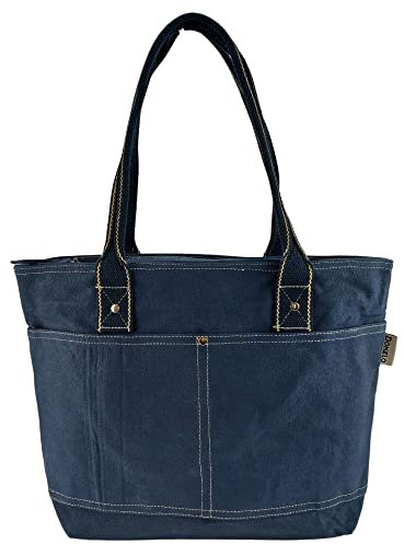 Domelo Damen Handtasche/Shopper. Vegane Schultertasche aus Canvas. Große schlichte Tote Tasche aus 100% Baumwolle. Wasserabweisende Baumwolltasche