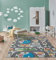 the carpet Happy Life Kinderzimmer, Kinderteppich, Spielteppich, Waschbar, Straßenteppich, Straße, Stadt, Auto, Grau, 80 x 150 cm