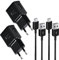 Paquete de 2 Cargadores de Cable Tipo C compatibles con Samsung Galaxy Z Flip 3, S10, S10 Puls, S10 e, S9, S8 Plus, Note 8, 9 Cargador de Batería, AFC Ysevnotan Cargador de Batería - Negro