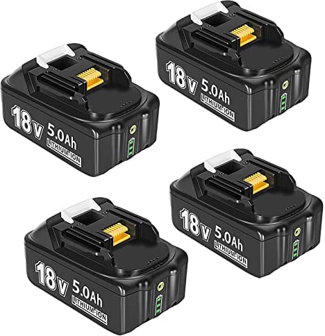 4 Stück 18V 5.0Ah Li-ion Ersatzakku für Makita BL1850 Werkzeugakkus 18V Li-ion Akku 5000mAh Kompatibel BL1860B BL1855 BL1840 BL1830 BL1835 BL1820B BL1815 18V 5000mAh Akku mit LED Indikator