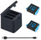 OYOMBA Hero 10 11 9 Akkus 2er-Pack und 3-Kanal-Ladegerät Kompatibel mit GoPro Hero 11 Black, GoPro Hero 10 Black, GoPro Hero 9 Black (Voll kompatibel mit GoPro11 GoPro10 GoPro9 Original)