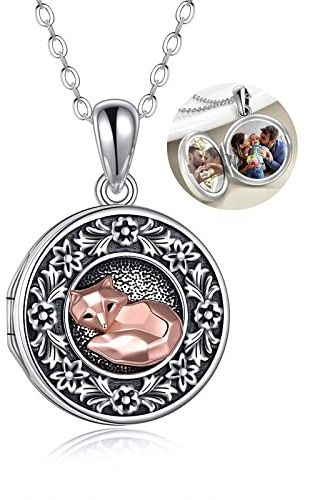 YAFEINI Baum des Lebens Medaillon Halskette S925 Sterling Silber Medaillon Halskette, die Bilder hält Baum des Lebens Medaillon Anhänger Schmuck für Frauen Frau Freundin
