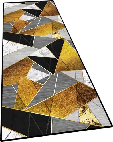 Ufamiluk Teppich läufer rutschfest waschbar wetterfest wasserfest groß Flur Teppich Flur Teppich läufer für Balkon küche Wohnzimmer draußen Flur 60x180cm Beige Grau Schwarz Weiß Colori