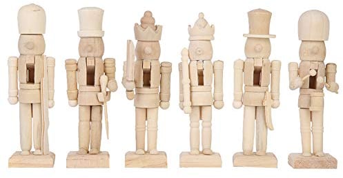 12.5CM Weihnachten Nussknacker Figuren,Holz Nussknacker Figur Soldat Weihnachtsdekoration,Weihnachten Nussknacker Soldat Unbemalte Rohling Nussbaumsoldat Ornamente Puppe Traditioneller Nussbrecher