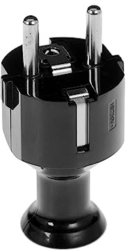 KEL Stecker Uni-Schuko, gerade und zerlegbar, 2p+Z Schuko, schwarz
