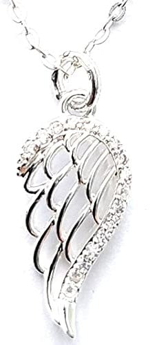 equilibrium Guardian Angel Silver Plated Sparkle Wing Pendant Necklace